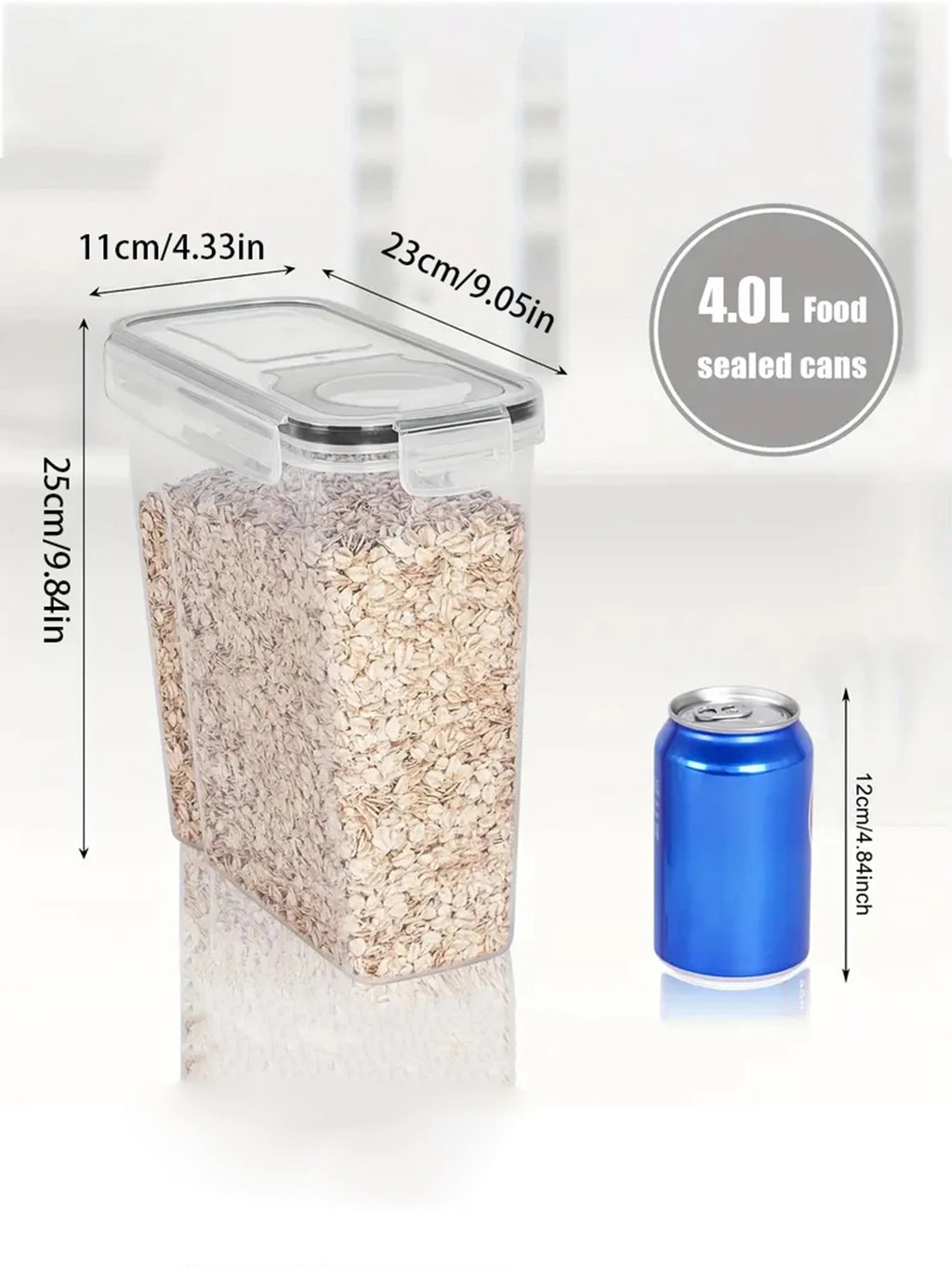 4pcs 4l Large Food Storage Containers With Lids