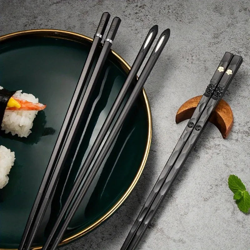 Black Alloy Chopsticks 5-Piece