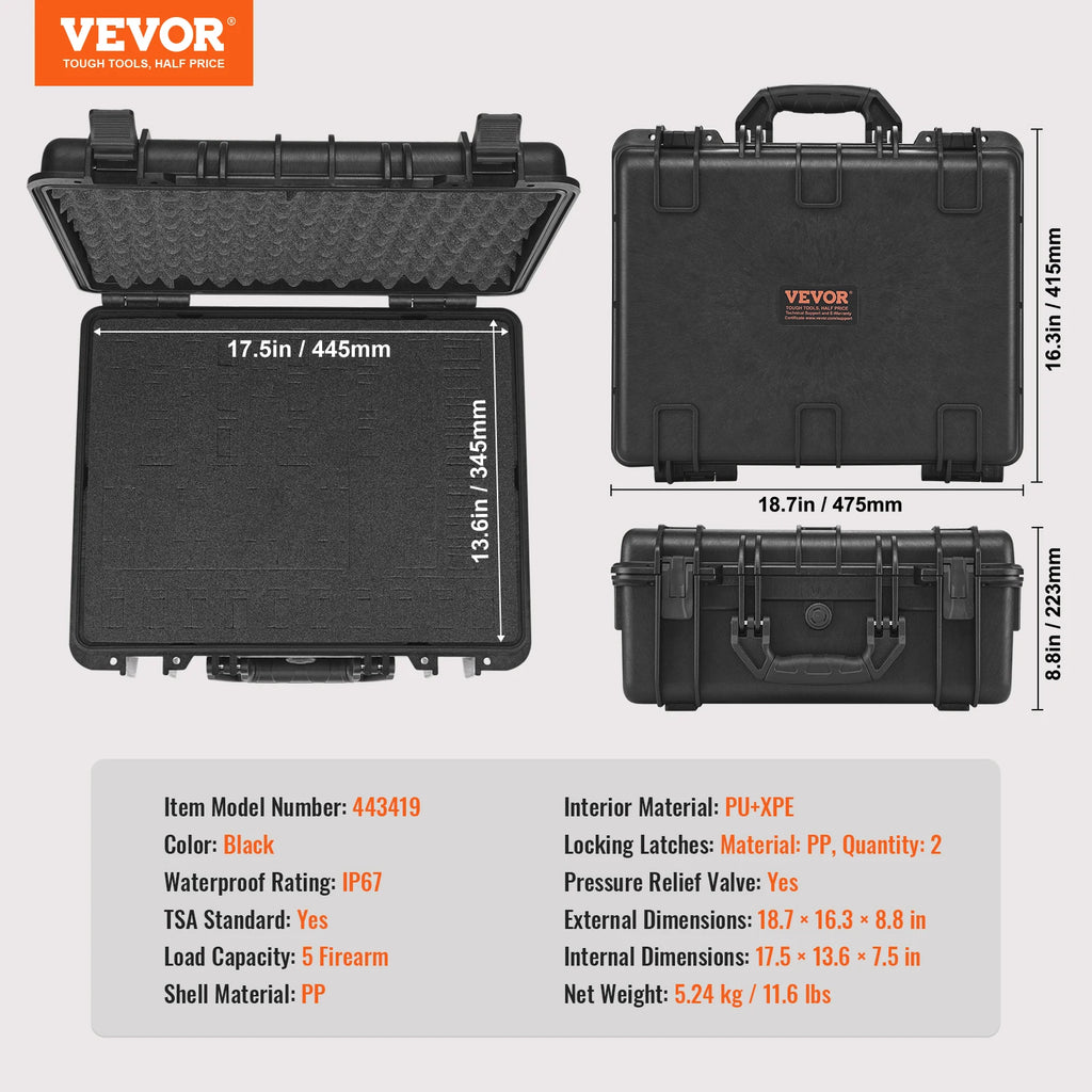 Hard Pistol Cases w/ Pre-cut PU Foam Lining