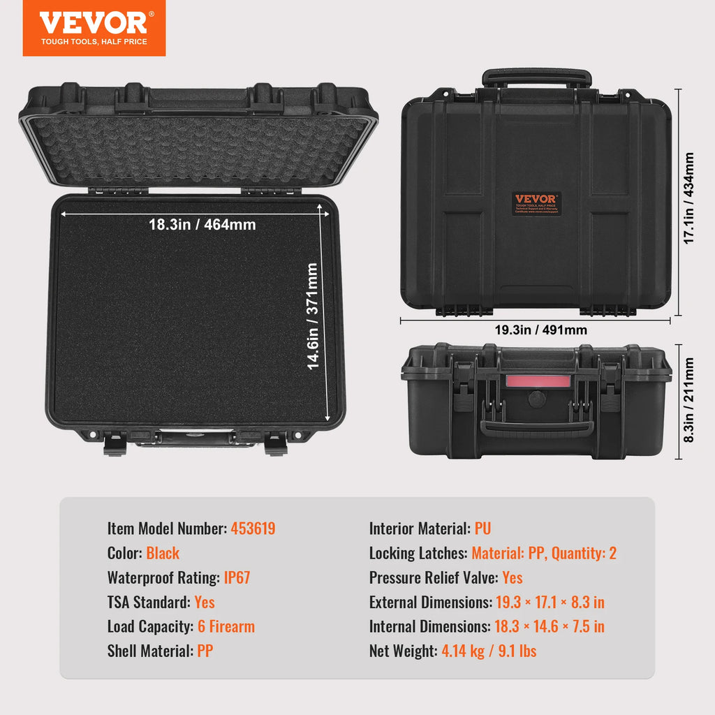 Hard Pistol Cases w/ Pre-cut PU Foam Lining