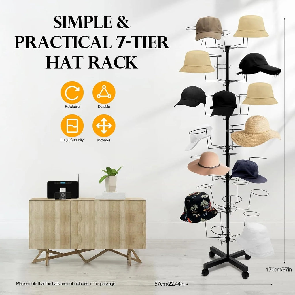 Freestanding Rotating Hat Display Rack Stand