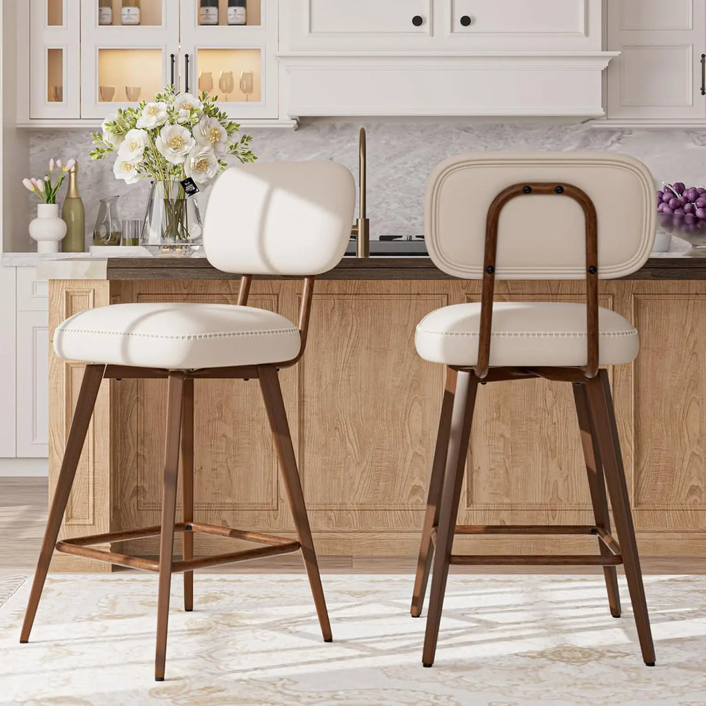 Set of 2 Modern Swivel Bar Stools