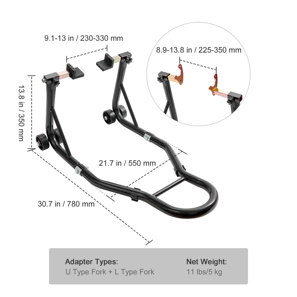 850lbs Motorcycle Stand Lift Front Rear Combo