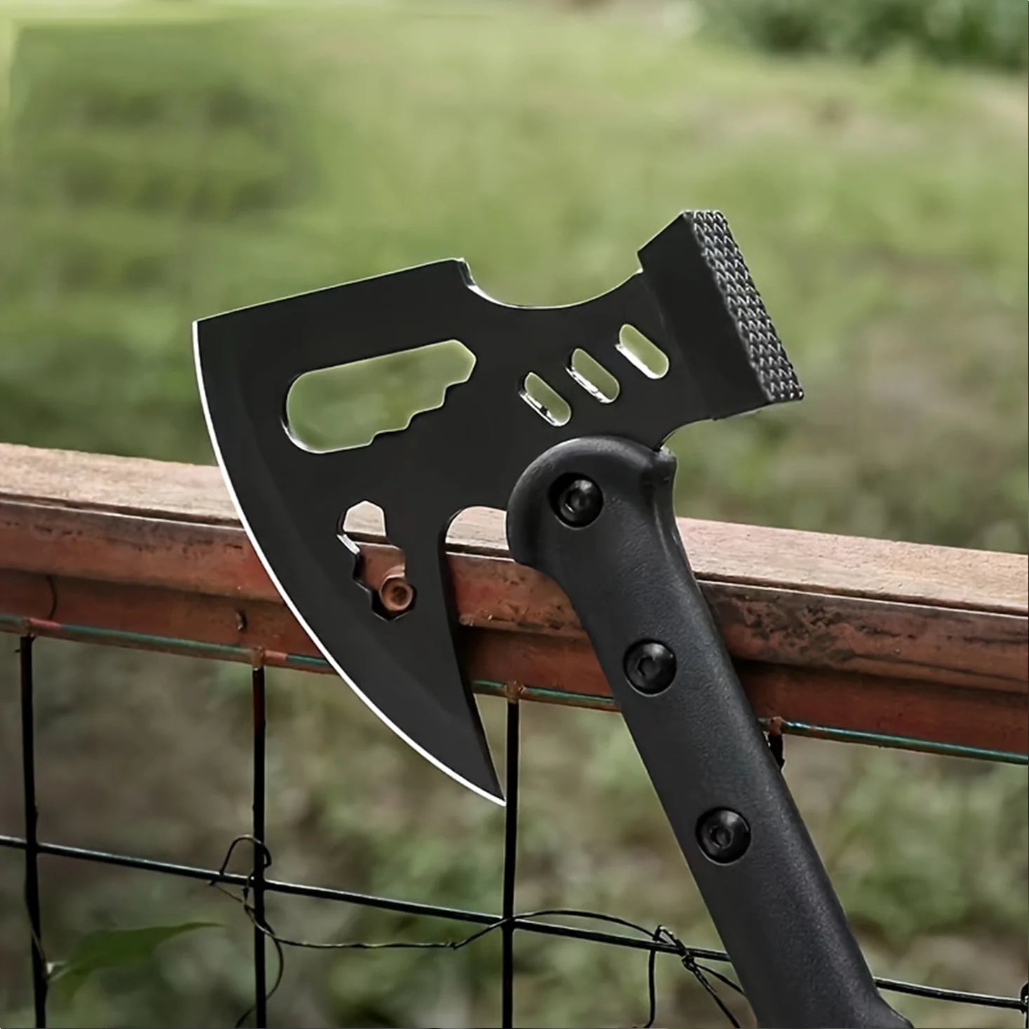 One-piece stainless steel survival axe