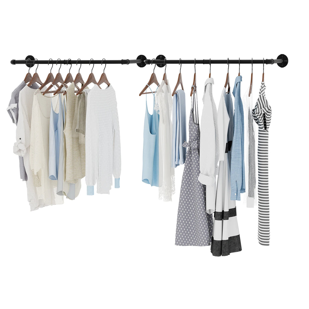 Pack Of 2 Industrial Pipe Clothes Rail Rack