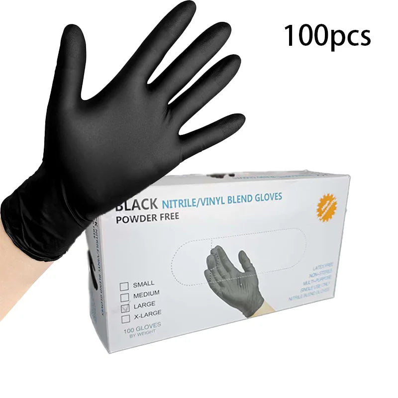 Heavy Duty Black Nitrile Gloves 100PCS