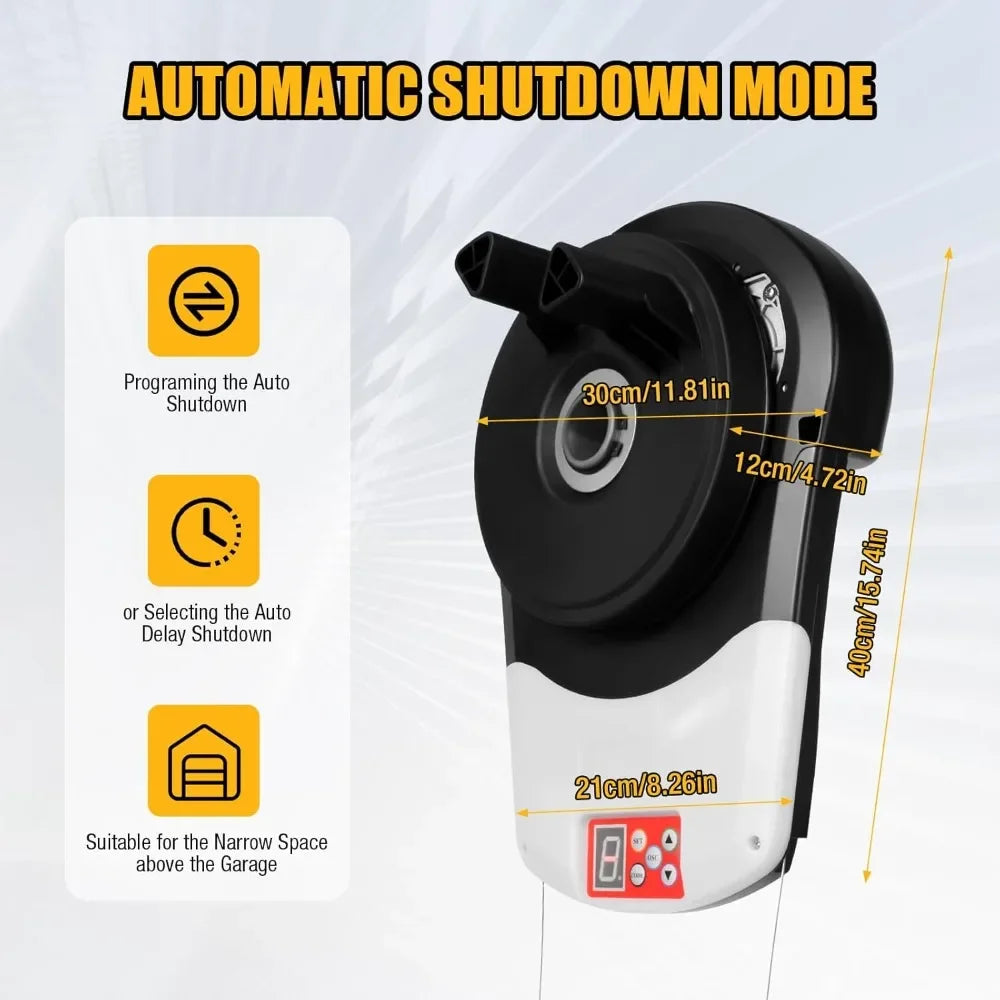 2 Remotes and LED Light Automatic Wall Mount Roll Up Garage Doors Opener,