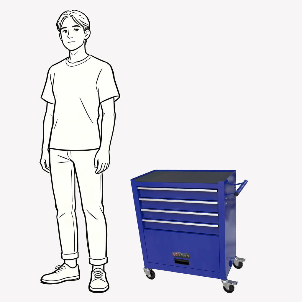 24.4" Tool Cabinet, 4 Drawer Rolling
