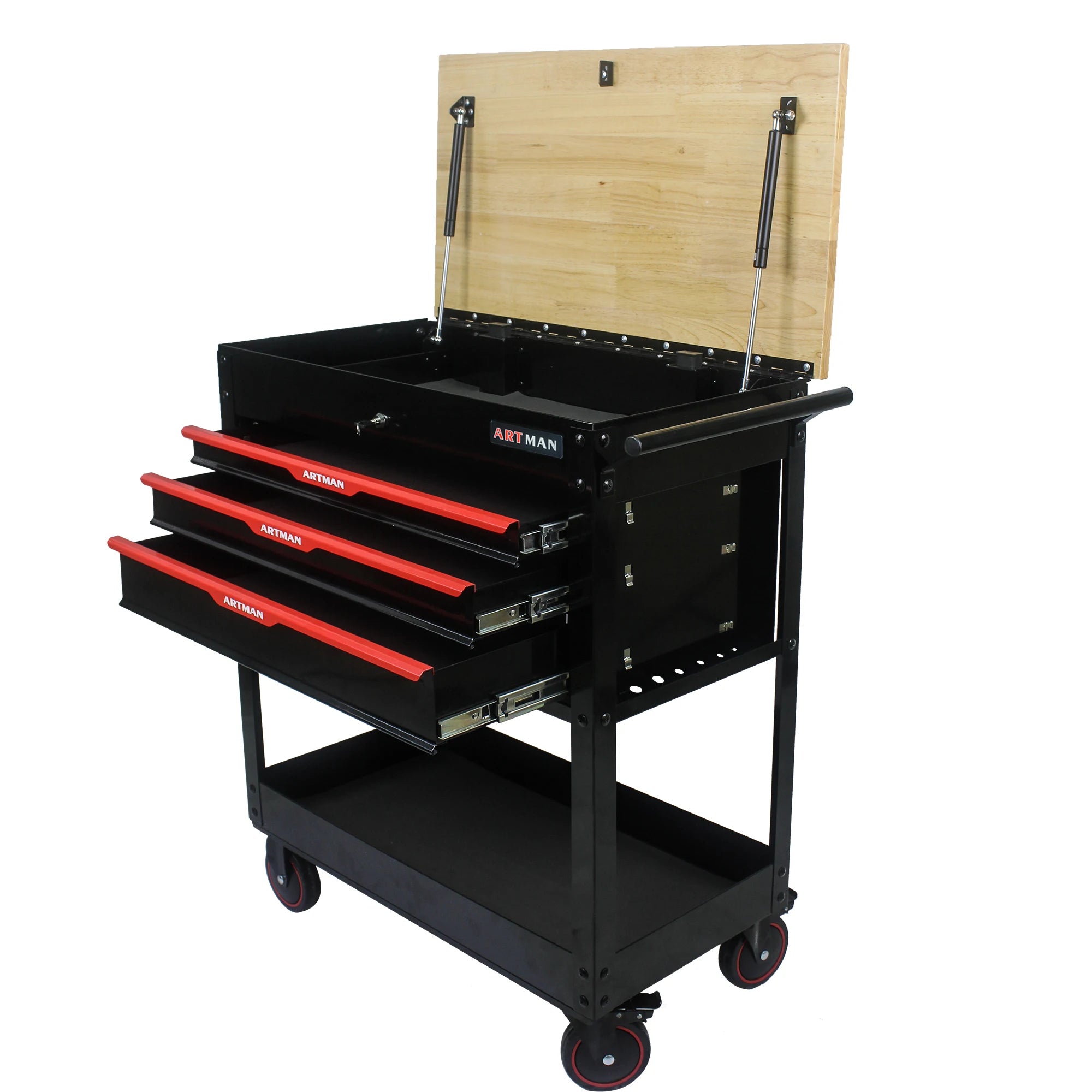 Rolling Tool Cart With 3 Drawer Adjustable