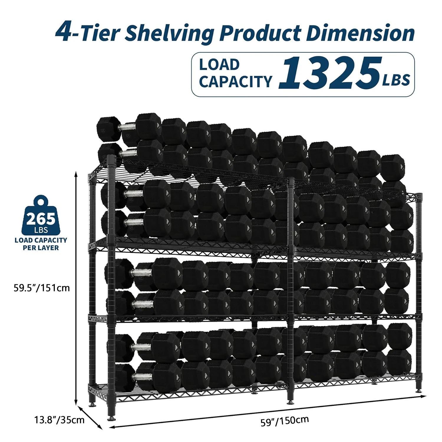 Heavy Duty Storage Shelves 4/5 Tiers Metal Shelving