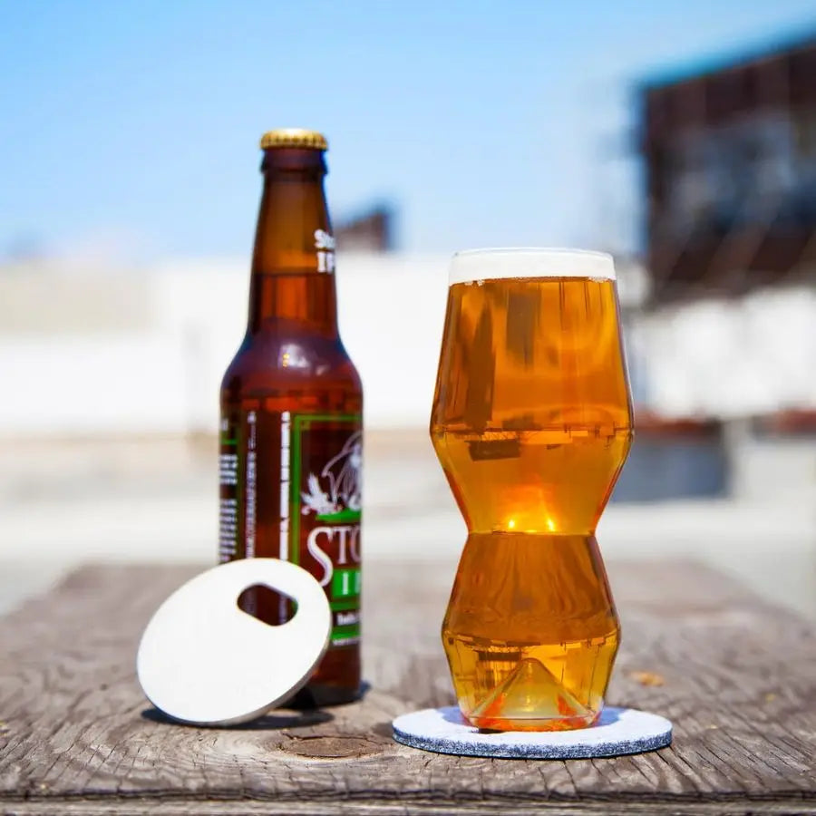 Monti 13 oz IPA Beer Glasses Set of 2 Handmade Drinking Glasses,