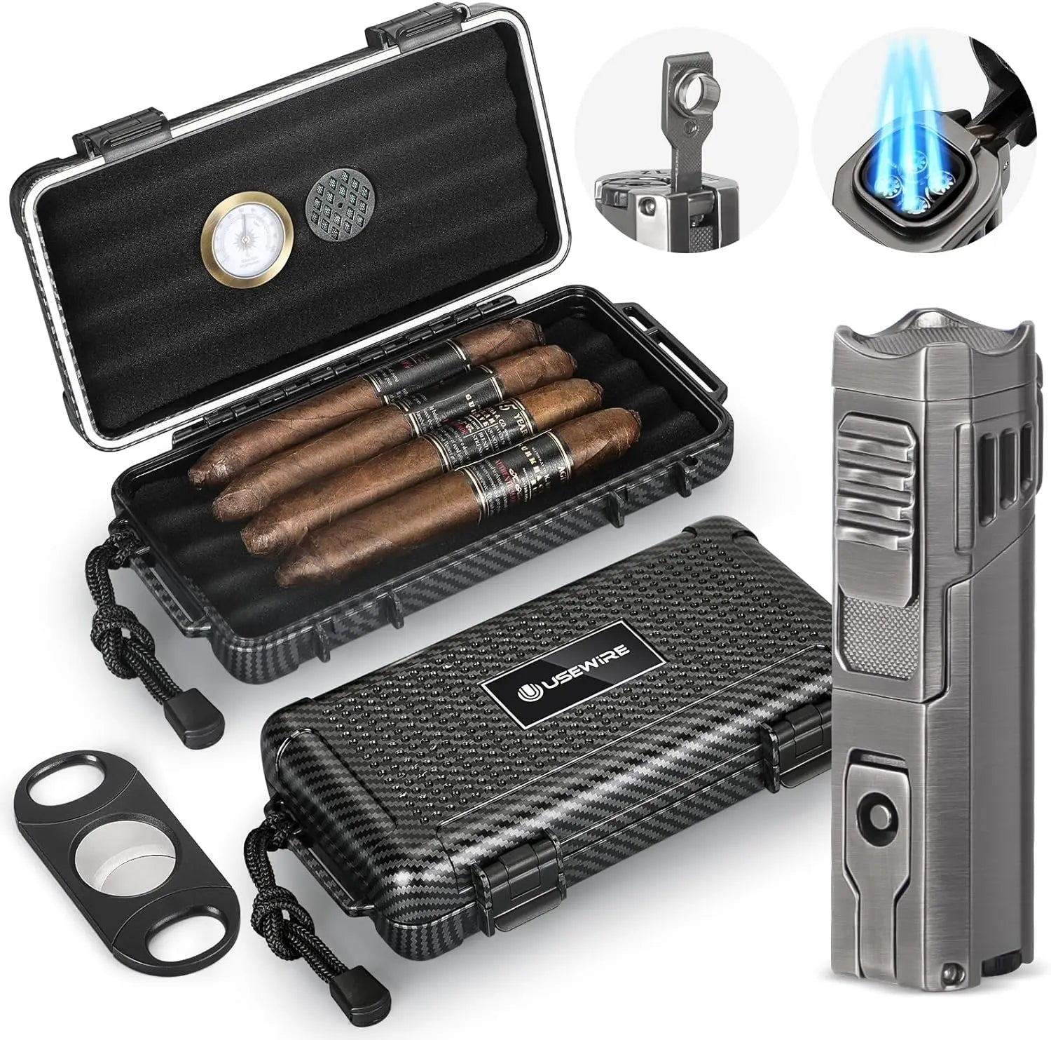 Travel Humidor and Cigar Set