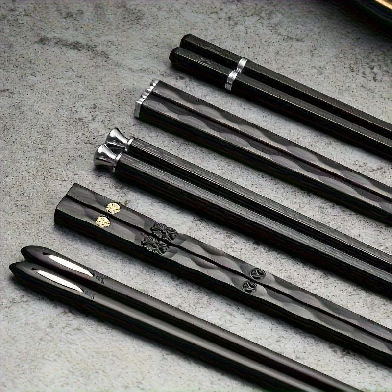 Black Alloy Chopsticks 5-Piece