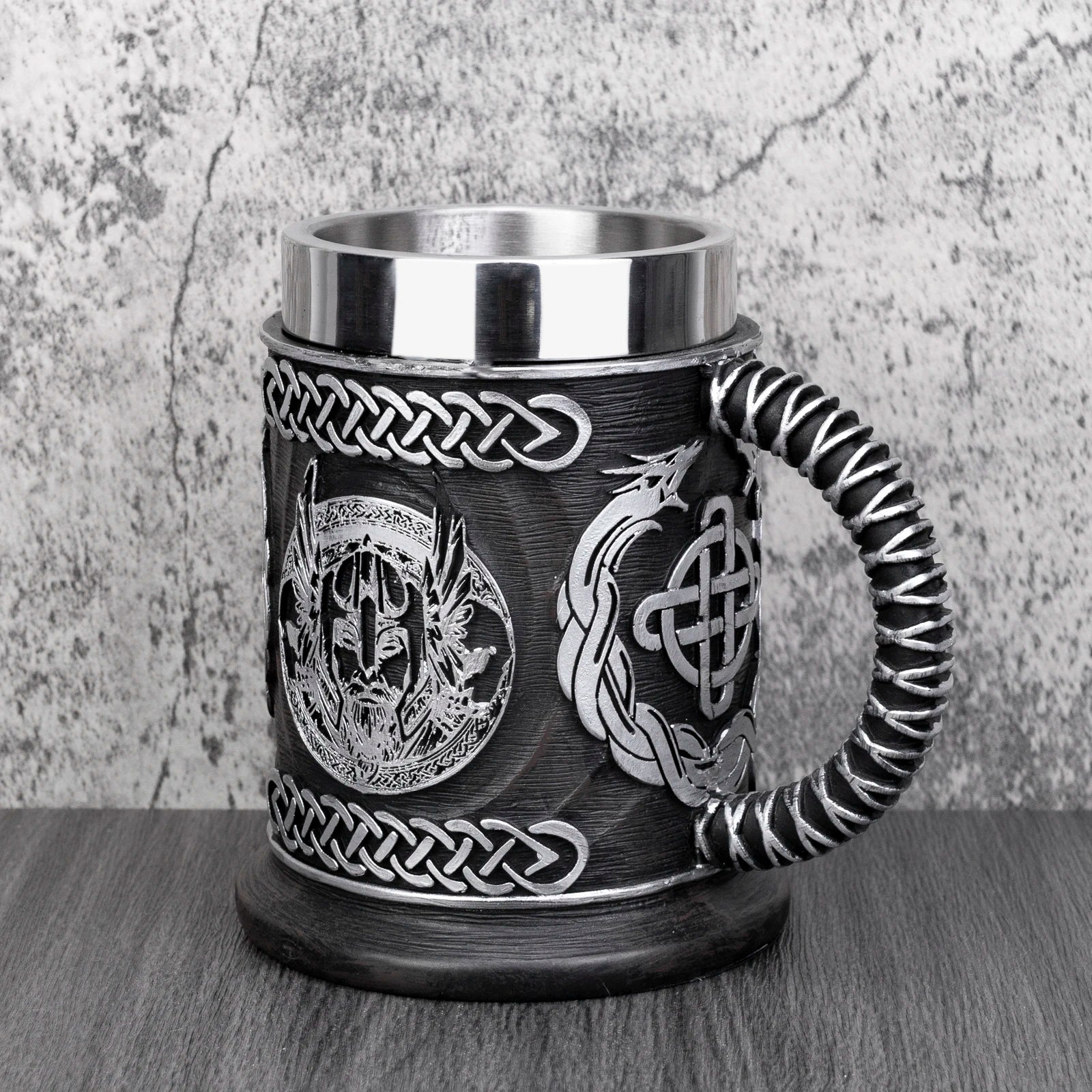 Viking Thor And Odin Heavy Stainless Tankard