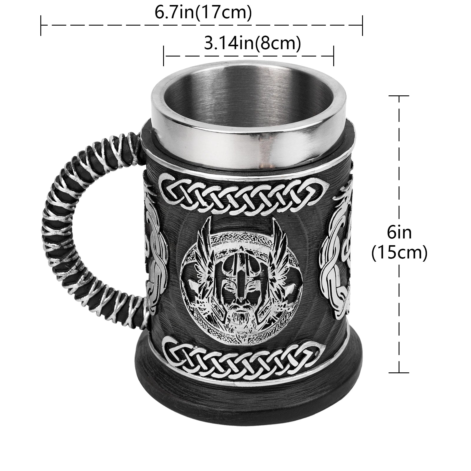 Viking Thor And Odin Heavy Stainless Tankard